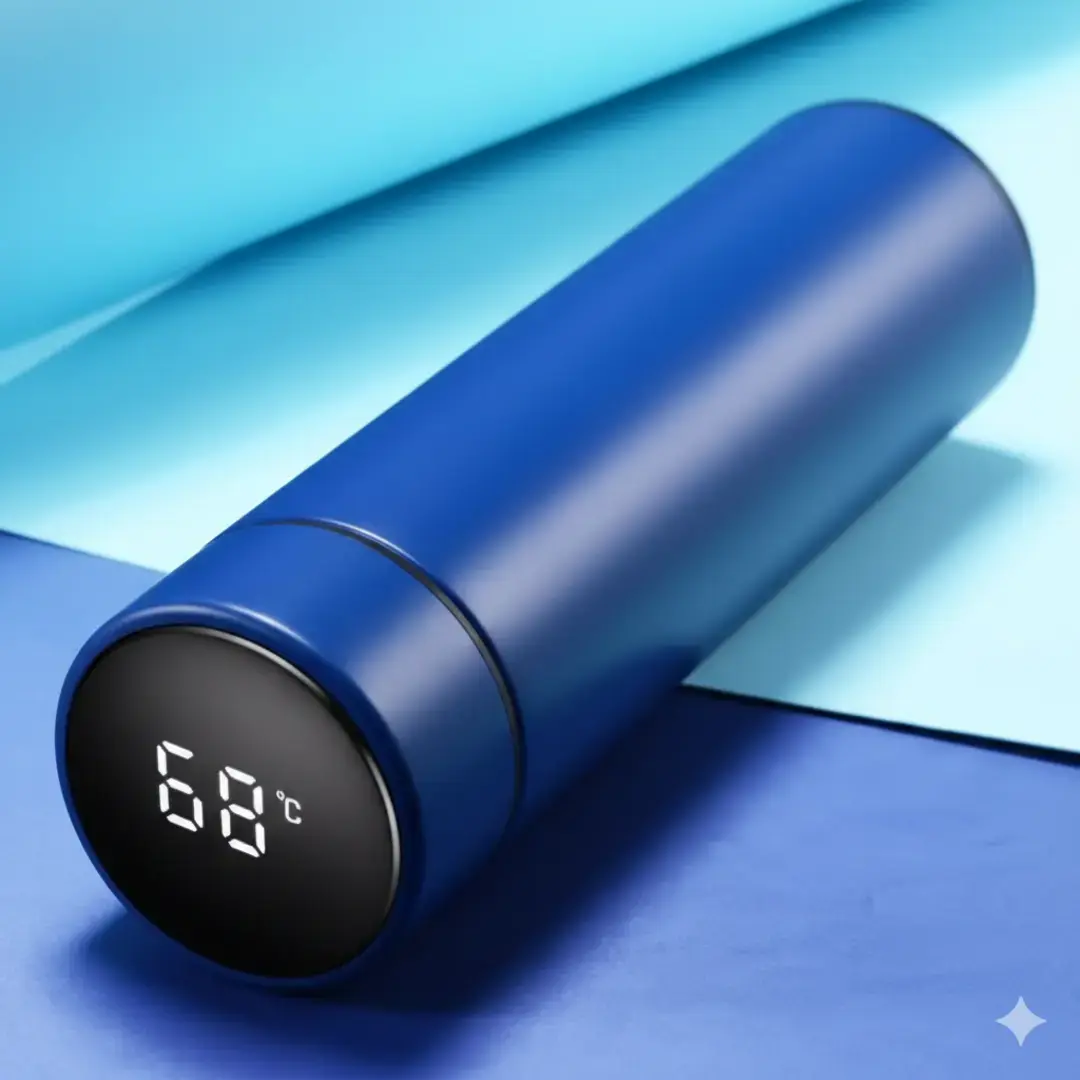 Smart Cup Flask With LED Temperature Display Hot and Cold Mode - Blue