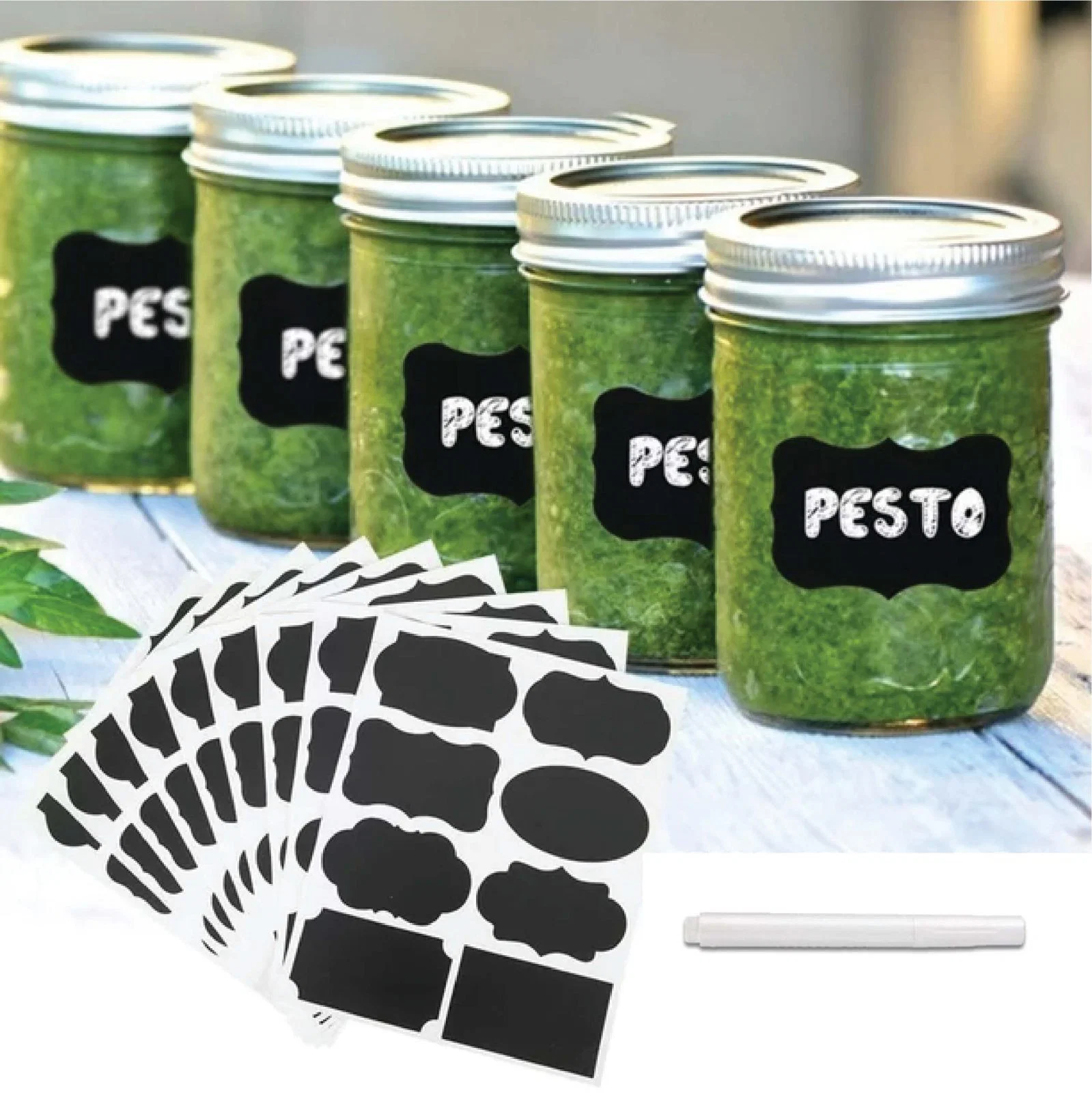 26 pcs Jar Label Sticker + 1 pcs pen