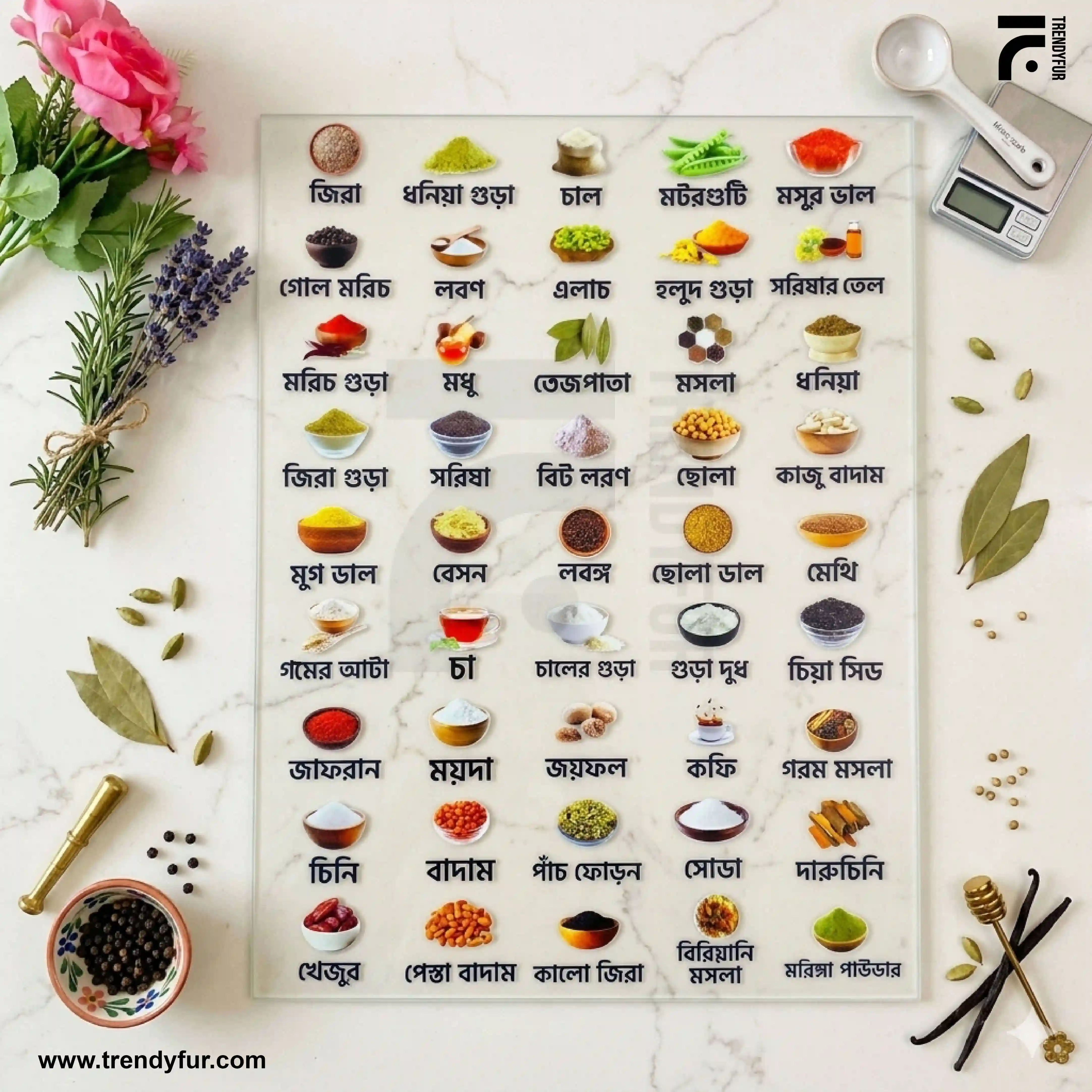 Bangla- Premium Permanent Kitchen Label Sticker