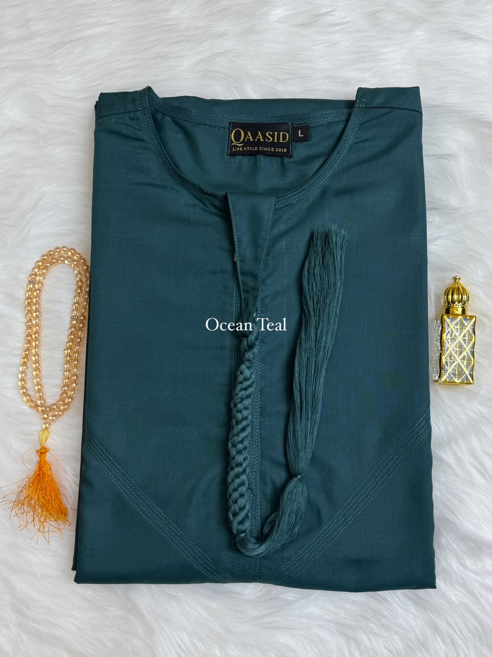 Premium Emirati Jubbah - Ocean Teal
