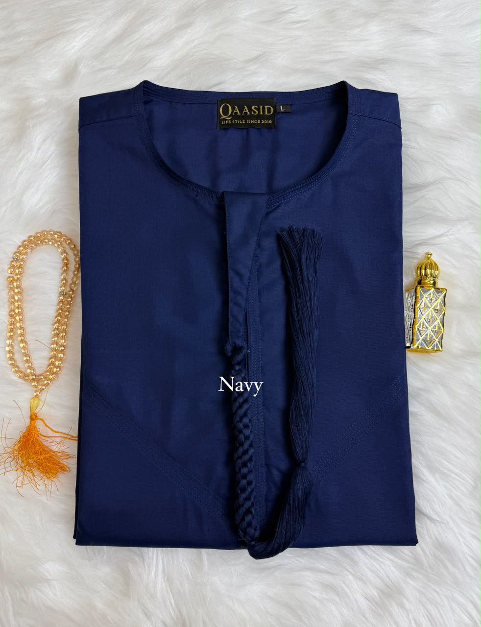 Premium Emirati Jubbah - Navy Blue