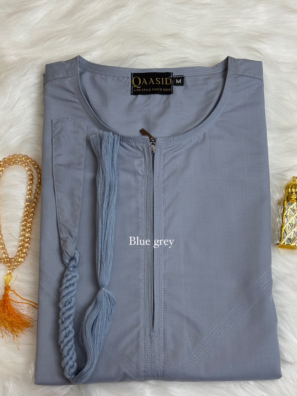 Premium Emirati Jubbah - Blue Gray