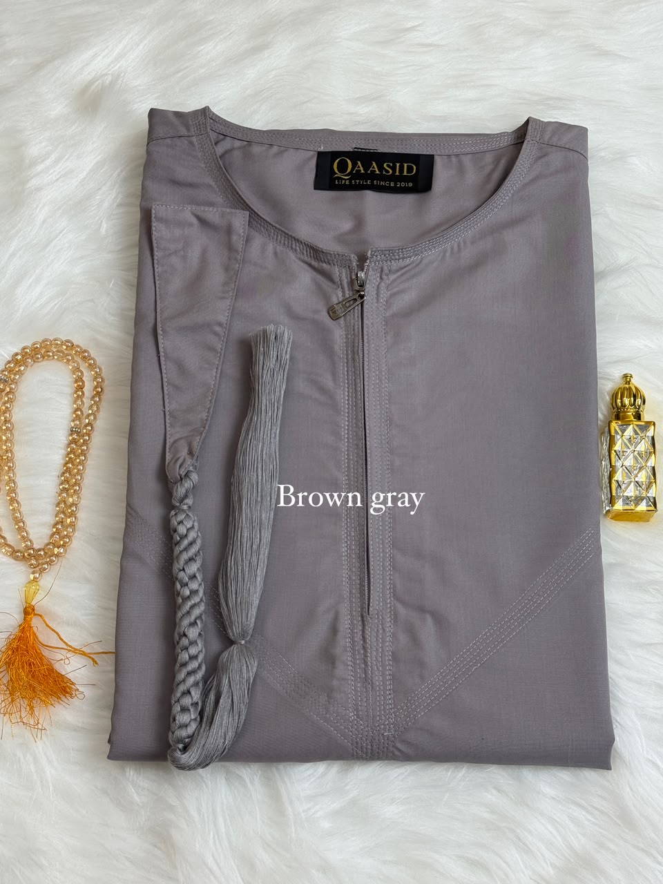 Premium Emirati Jubbah - Brown Gray